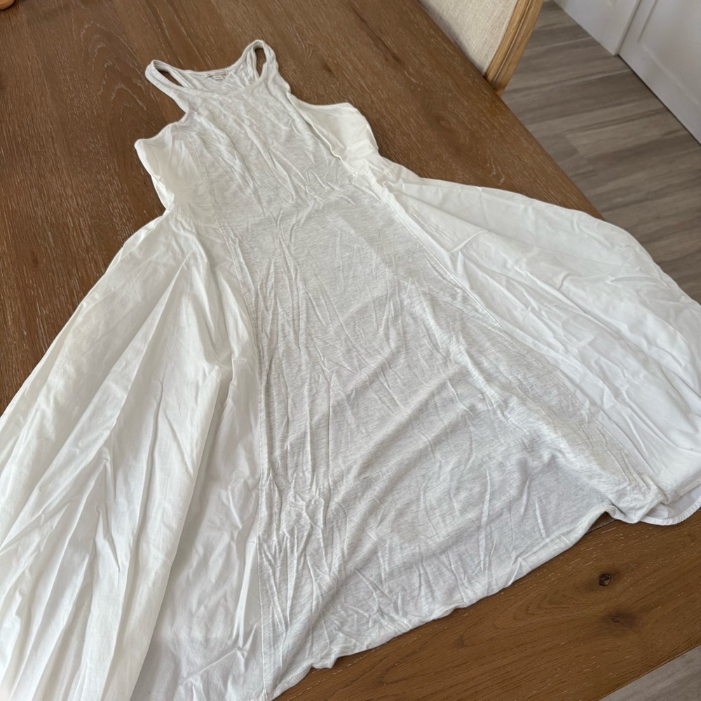 GAP Sleeveless Midi Dress in Heather Gray and Cream - Picture 7 of 8